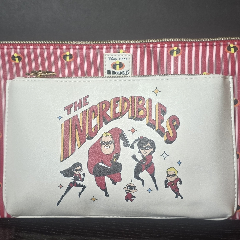 NWT Disney The Incredibles Cosmetic Bag Set - Red and White